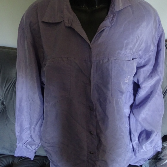 GLORIA VANDERBILT %100 SILK SHIRT - Picture 1 of 1